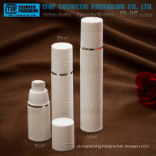 ZB-QC Series 15ml 30ml 50ml out spring strong pump round PP plastic airless pump bottle cosmetics